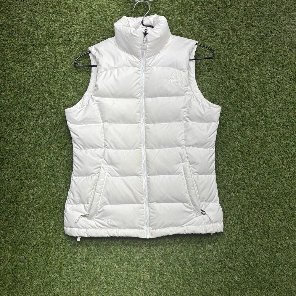 The North Face 700 Down Puffer Vest Womens XS Zip Up White Outdoor Hiking